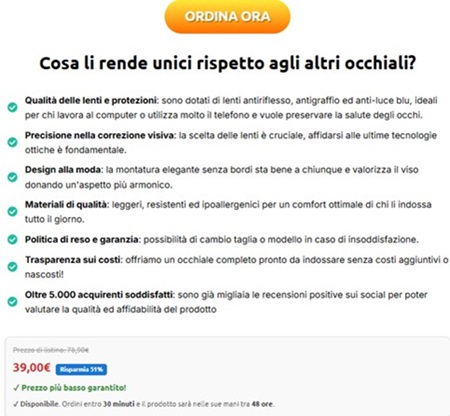 Occhiali autoregolanti false promesse